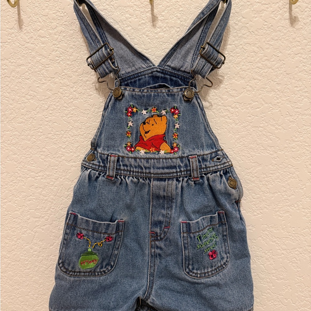 Disney Blue Denim Kids Overalls with Winnie the Pooh